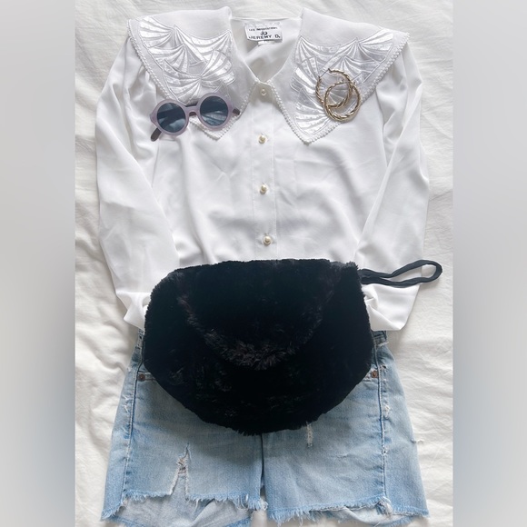 Vintage hand warmer, muff, fanny pack if you add a belt genuine fur - Picture 5 of 7